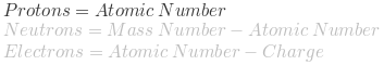 Atom  (protons)Formula
